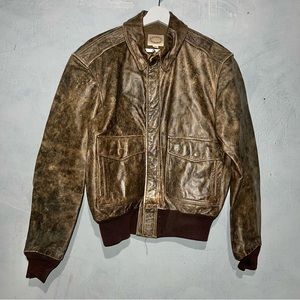 23x24 Vintage Banana Republic Leather Jacket Brown Size 40